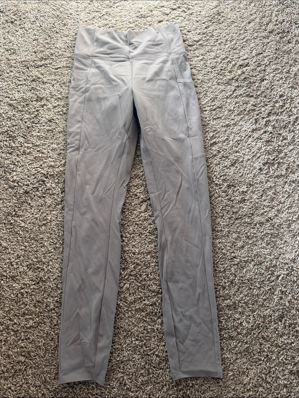 REI Light Gray High-Rise Leggings with Side Pockets